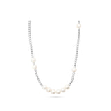 collar de hombre, Acero inoxidable, Perla cultivada