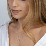 Collar colgante, Plata 925 bañada en rodio, Zirconia cúbica artificial