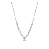 Collar colgante, Plata 925 bañada en rodio, Zirconia cúbica artificial