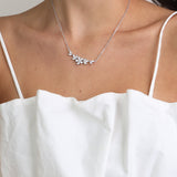 Collar Delicado y Festivo, Plata 925 bañada en rodio, Zirconia cúbica artificial