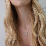 Collar colgante, Plata 925 bañada en rodio, Zirconia cúbica artificial