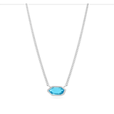Collar colgante, Plata 925 bañada en rodio, Vidrio de plomo