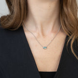 Collar colgante, Plata 925 bañada en rodio, Vidrio de plomo