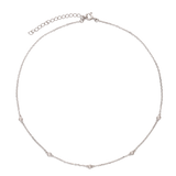 Collar gargantilla, Plata 925 bañada en rodio, Zirconia cúbica artificial
