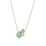 Collar colgante, Plata 925 bañada en rodio, Zirconia cúbica artificial, Vidrio de plomo