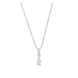 Collar colgante, Plata 925 bañada en rodio, Zirconia cúbica artificial