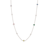 Cadena de elementos, Plata 925 bañada en rodio, Zirconia cúbica artificial