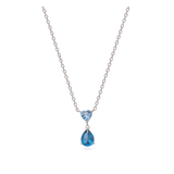 Collar colgante, Plata 925 bañada en rodio, Zirconia cúbica artificial