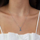 Collar colgante, Plata 925 bañada en rodio, Zirconia cúbica artificial