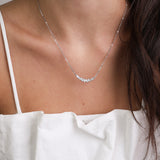 Collar colgante, Plata 925 bañada en rodio, Zirconia cúbica artificial
