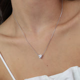 Collar colgante, Plata 925 bañada en rodio, Zirconia cúbica artificial