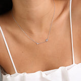 Collar colgante, Plata 925 bañada en rodio, Zirconia cúbica artificial