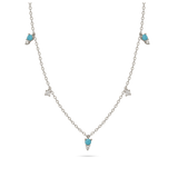 Cadena de elementos, Plata 925 bañada en rodio, Zirconia cúbica artificial