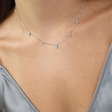 Cadena de elementos, Plata 925 bañada en rodio, Zirconia cúbica artificial