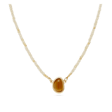 collar de piedra, Bañado en oro, Zirconia cúbica artificial, Vidrio de plomo