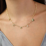 Cadena de elementos, Bañado en oro, Zirconia cúbica artificial