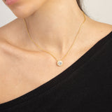 Collar colgante, Bañado en oro, Zirconia cúbica artificial