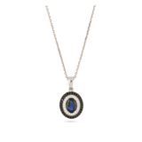 Collar colgante, Plata 925 bañada en rodio, Zirconia cúbica artificial