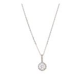 Collar colgante, Plata 925 bañada en rodio, Zirconia cúbica artificial