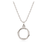 Collar colgante, Plata de Ley 925, Plata 925 bañada en rodio, Zirconia cúbica artificial