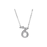 Collar colgante, Plata de Ley 925, Plata 925 bañada en rodio, Zirconia cúbica artificial