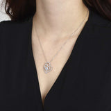 Collar colgante, Plata de Ley 925, Plata 925 bañada en rodio, Zirconia cúbica artificial