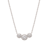 Collar colgante, Plata de Ley 925, Plata 925 bañada en rodio, Zirconia cúbica artificial