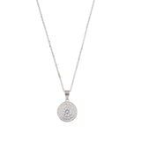 Collar colgante, Plata 925 bañada en rodio, Zirconia cúbica artificial