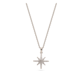Collar colgante, Plata 925 bañada en rodio, Zirconia cúbica artificial