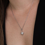 Collar colgante, Plata 925 bañada en rodio, Zirconia cúbica artificial