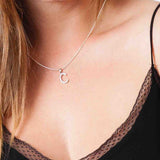 Collar colgante, Plata 925 bañada en rodio, Zirconia cúbica artificial
