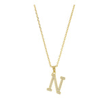 Collar colgante, Bañado en oro, Zirconia cúbica artificial