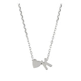 Collar colgante, Plata 925 bañada en rodio, Sin piedra
