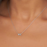 Collar colgante, Plata 925 bañada en rodio, Sin piedra