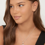 Collar colgante, Plata 925 bañada en rodio, Zirconia cúbica artificial, Perla sintética