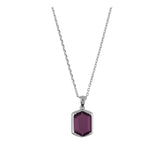 Collar colgante, Plata 925 bañada en rodio, Zirconia cúbica artificial