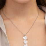 Collar colgante, Plata 925 bañada en rodio, Sin piedra