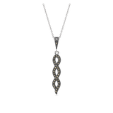 Collar colgante, Plata 925 bañada en rodio, Marcasita artificial