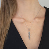 Collar colgante, Plata 925 bañada en rodio, Marcasita artificial