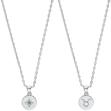 Collar colgante, Plata 925 bañada en rodio, Zirconia cúbica artificial
