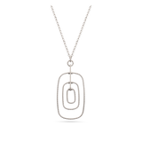 Collar colgante, Plata 925 bañada en rodio, Sin piedra