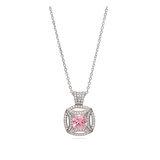 Collar colgante, Plata 925 bañada en rodio, Zirconia cúbica artificial