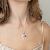 Collar colgante, Plata 925 bañada en rodio, Zirconia cúbica artificial