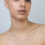 Collar colgante, Plata 925 bañada en rodio, Zirconia cúbica artificial, Perla cultivada