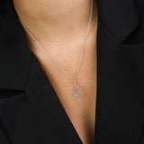Collar colgante, Plata 925 bañada en rodio, Zirconia cúbica artificial