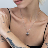 Collar colgante, Plata 925 bañada en rodio, Sin piedra