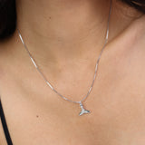Collar colgante, Plata 925 bañada en rodio, Sin piedra
