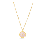 Collar colgante, Bañado en oro, Cuarzo rosa artificial