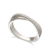 Anillo Delicado, Plata 925 bañada en rodio, Zirconia cúbica artificial