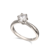 Anillo Delicado, Plata 925 bañada en rodio, Zirconia cúbica artificial